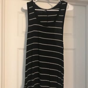Nu Label Black and White Striped Tank Dress